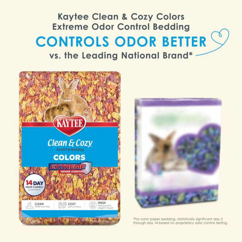 Kaytee Clean & Cozy Colors Sustrato para Animales Pequeños con Control Extremo de Olores Color Atardecer 246 litros