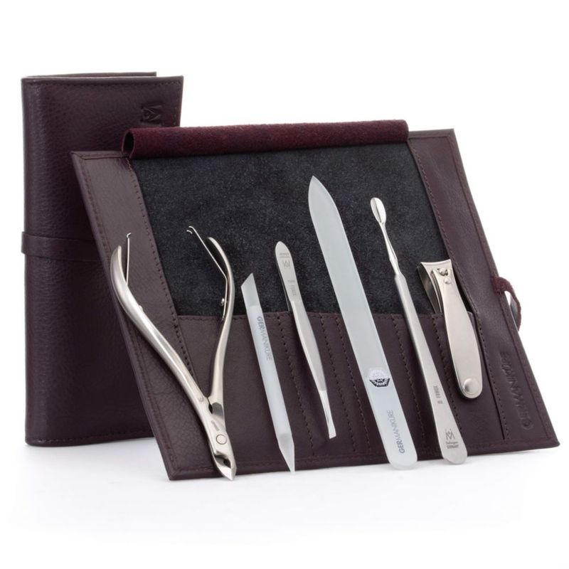 Set de manicura GERMANIKURE de 6 piezas Acero FINOX color púrpura