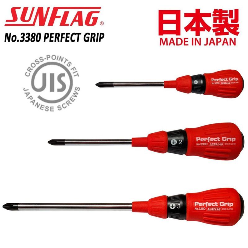 Destornillador SUNFLAG +1/+2/+3 JIS 75/100/150 mm