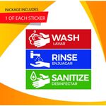 Etiquetas de seguridad para fregadero 7 cm x 23 cm – Pack de 3 (Safety Supply Mart)