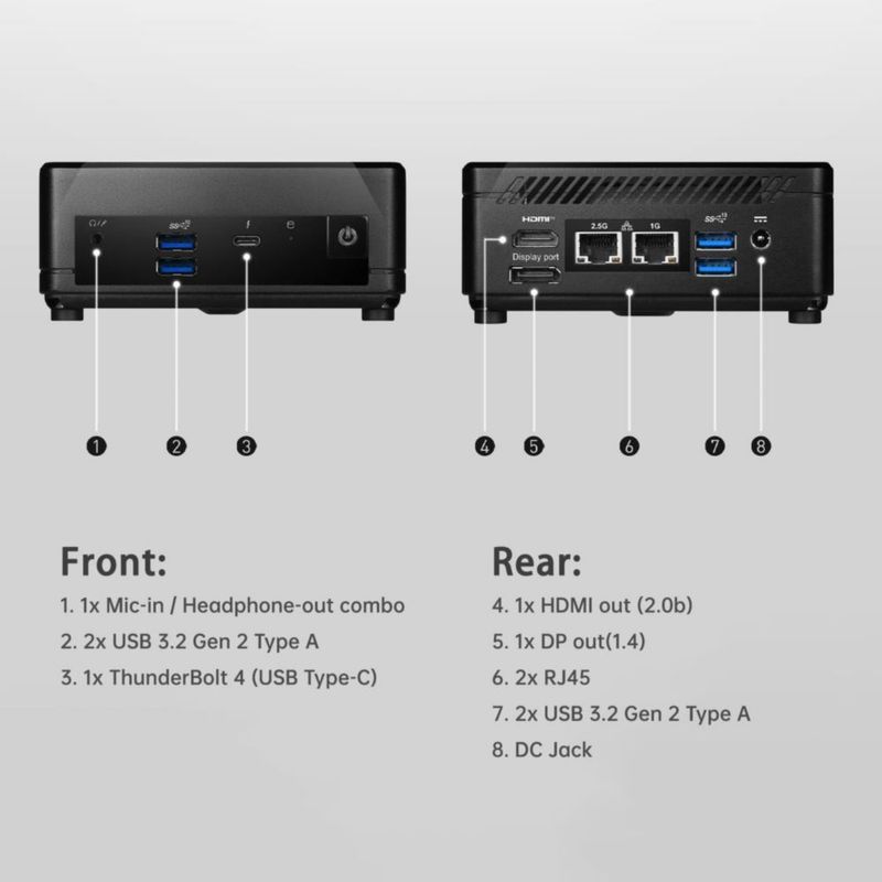 Mini PC MSI Cubi 5 Pro 8 GB RAM 256 GB SSD Windows 11 Pro
