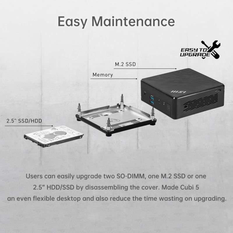 Mini PC MSI Cubi 5 Pro 8 GB RAM 256 GB SSD Windows 11 Pro