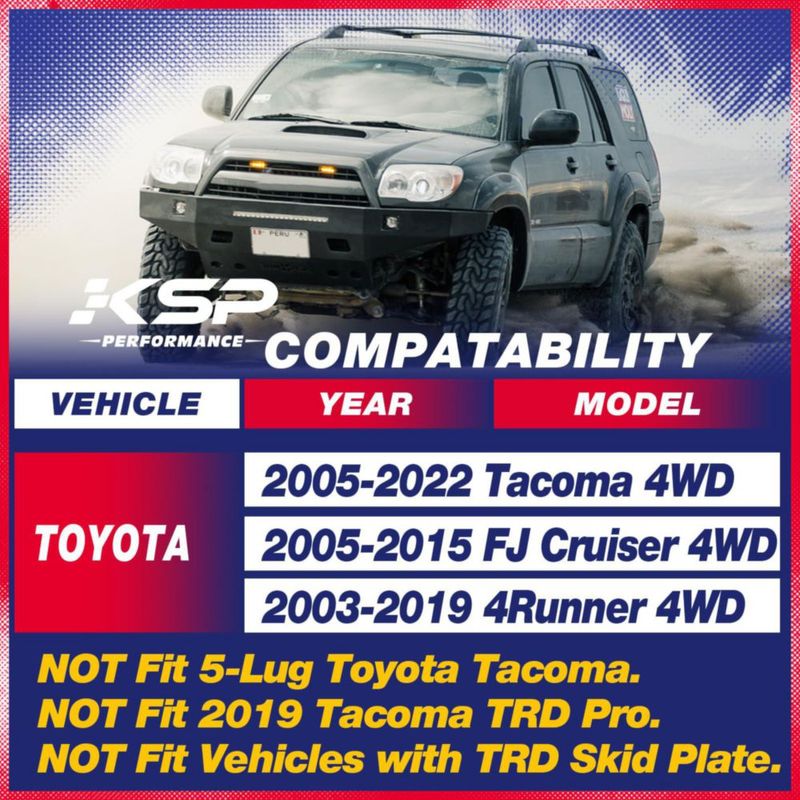 Kit de descenso de diferencial KSP PERFORMANCE para Toyota Tacoma y 4Runner – Aluminio CNC