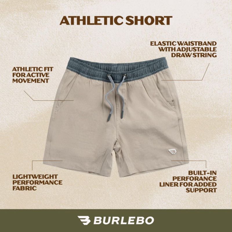 Pantalones cortos deportivos Burlebo Heather Khaki Venado Camo para hombre