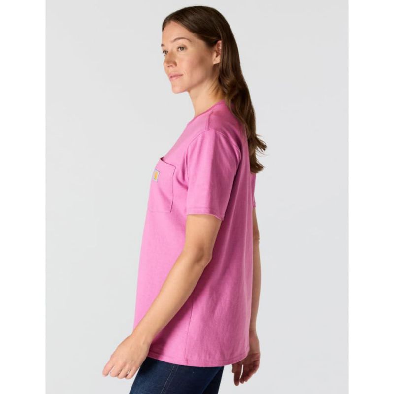 Camiseta Carhartt WK87 con bolsillo talla mediana fucsia eléctrico