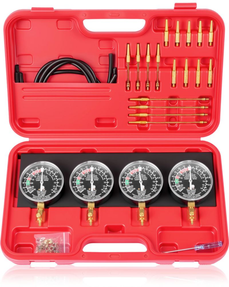 Sincronizador de carburadores DAYUAN – Set de 4 manómetros 1/2 pulgada (127 cm) 0‑76 cmHg