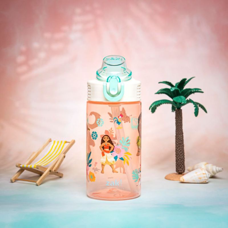 Botella Zak Designs Moana 473 ml con pajilla a prueba de fugas