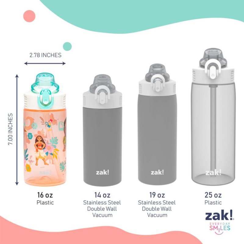 Botella Zak Designs Moana 473 ml con pajilla a prueba de fugas