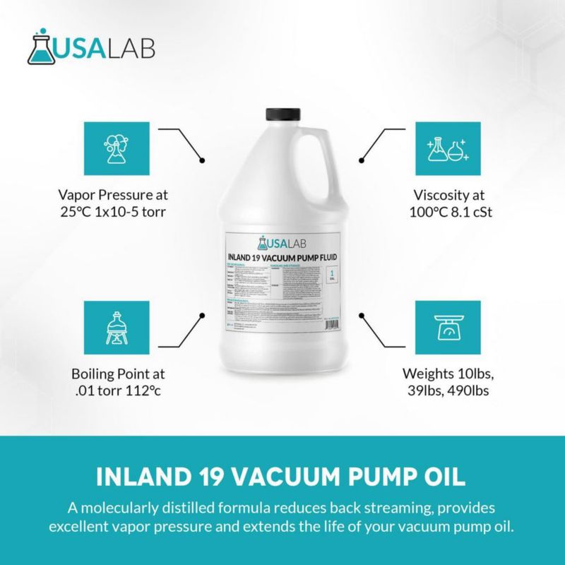 Aceite para bomba de vacío Inland 19 de USA Lab para Edwards Welch Leybold Agilent de larga vida útil destilado molecularmente para minimizar el
