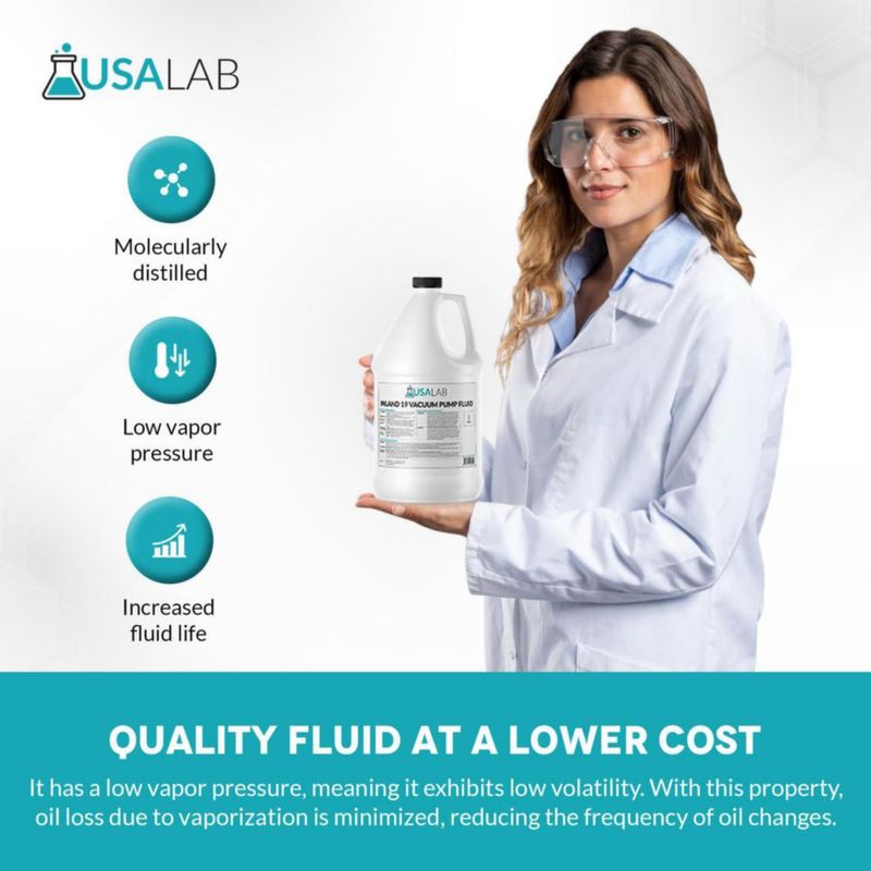 Aceite para bomba de vacío Inland 19 de USA Lab para Edwards Welch Leybold Agilent de larga vida útil destilado molecularmente para minimizar el
