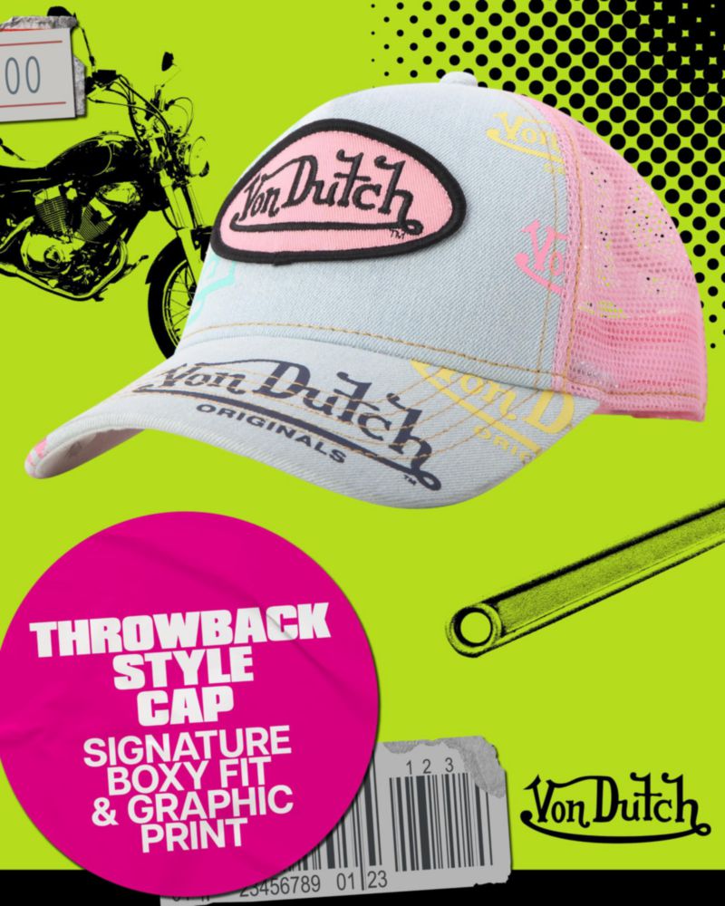 Gorra Trucker Von Dutch con Monograma y Malla Snapback