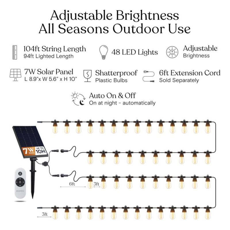 Luces de cadena Brightech 7W 3000K con control remoto