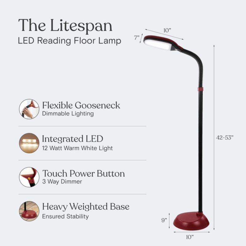 Lámpara de pie Brightech LED roja ajustable