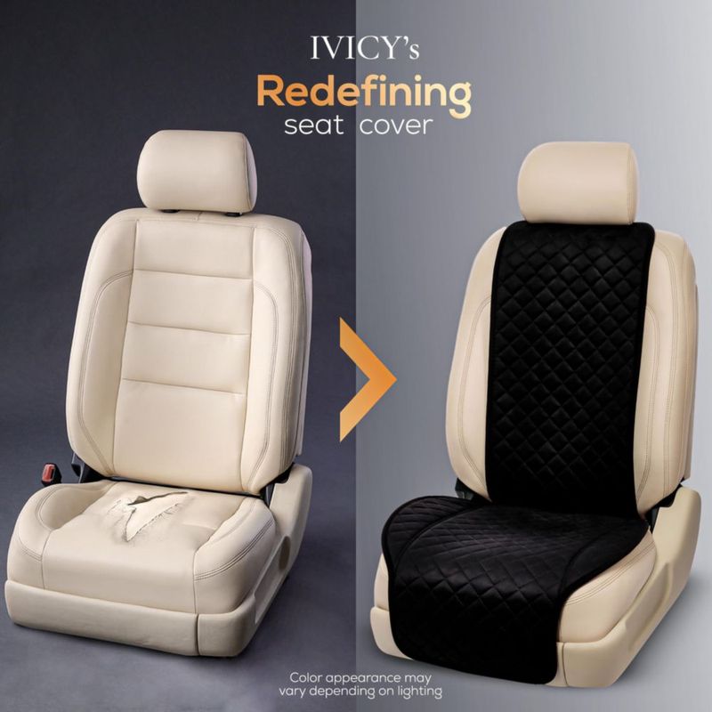 Cubre Asiento IVICY Gamuza Sintética Negra - 1 Unidad