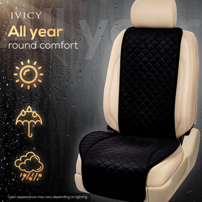 Cubre Asiento IVICY Gamuza Sintética Negra - 1 Unidad