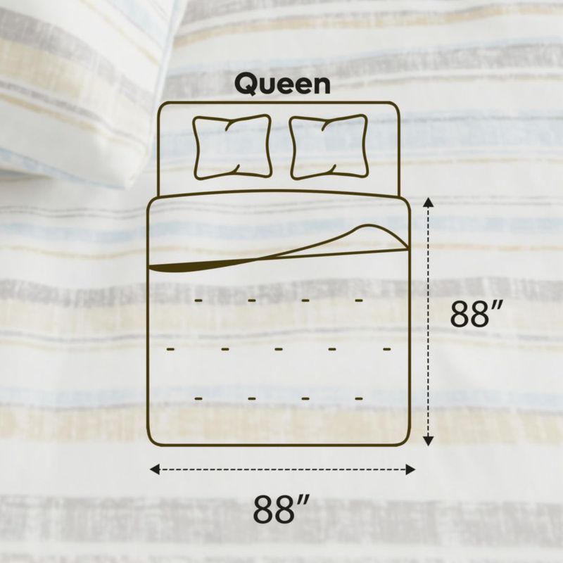 Juego de Edredón Utopia Bedding Queen con Rayas Cottage