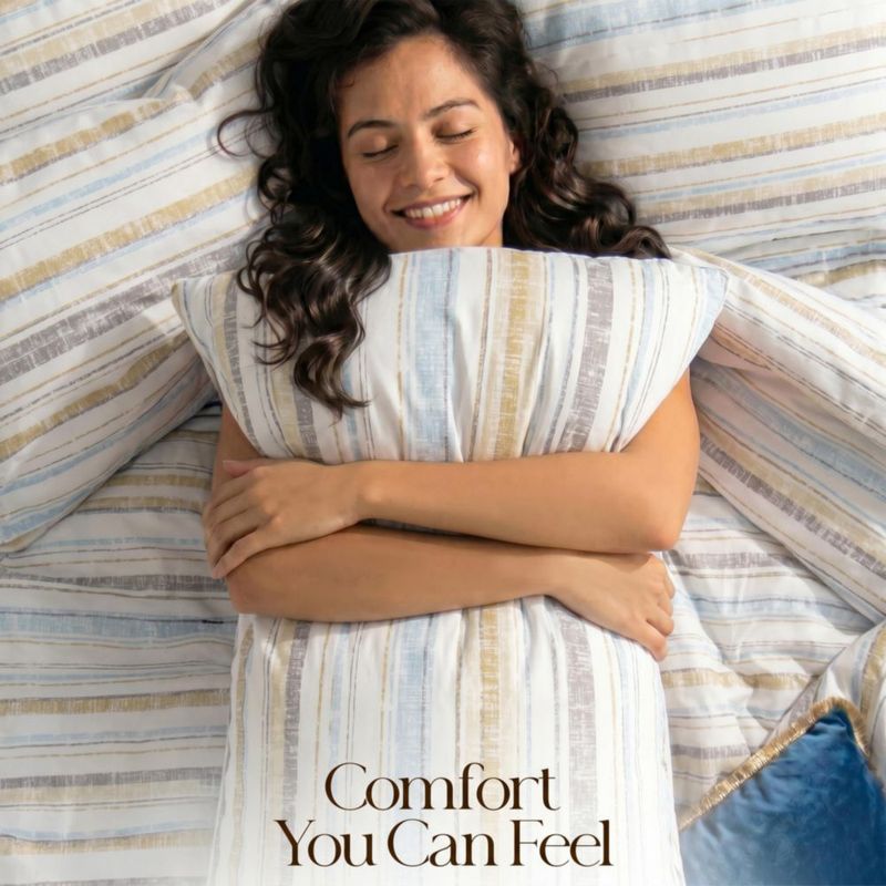 Juego de Edredón Utopia Bedding Queen con Rayas Cottage