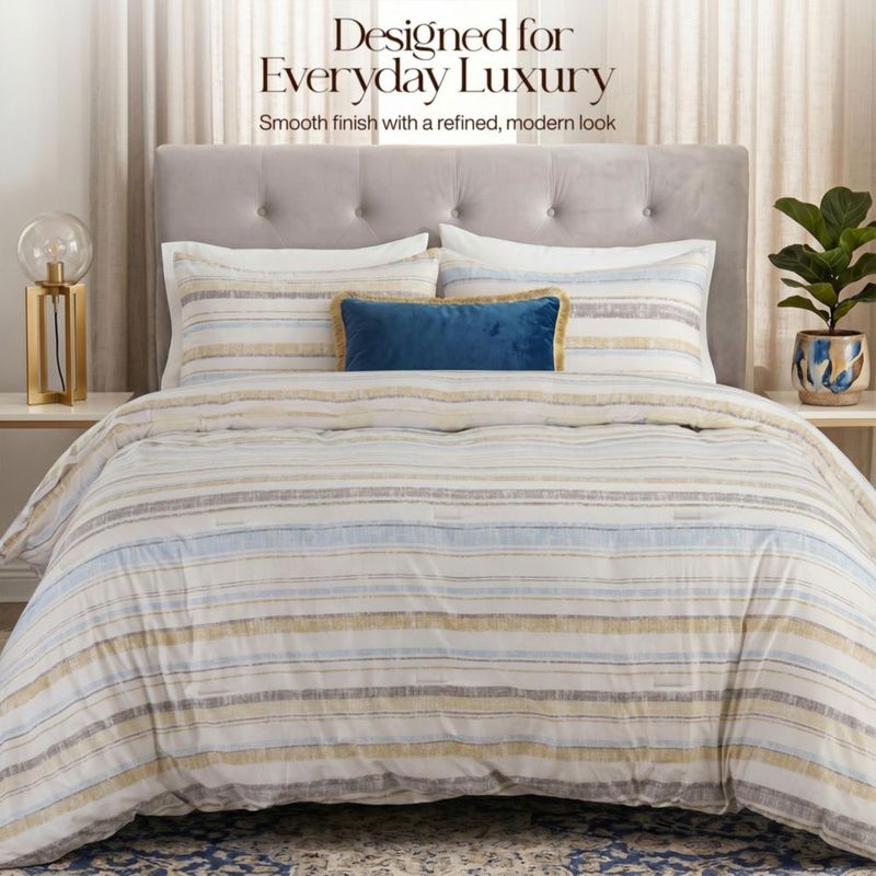 Juego de Edredón Utopia Bedding Queen con Rayas Cottage