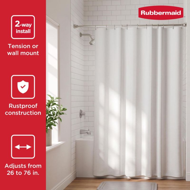 Barra de ducha Rubbermaid 191‑239 cm ajustable en níquel