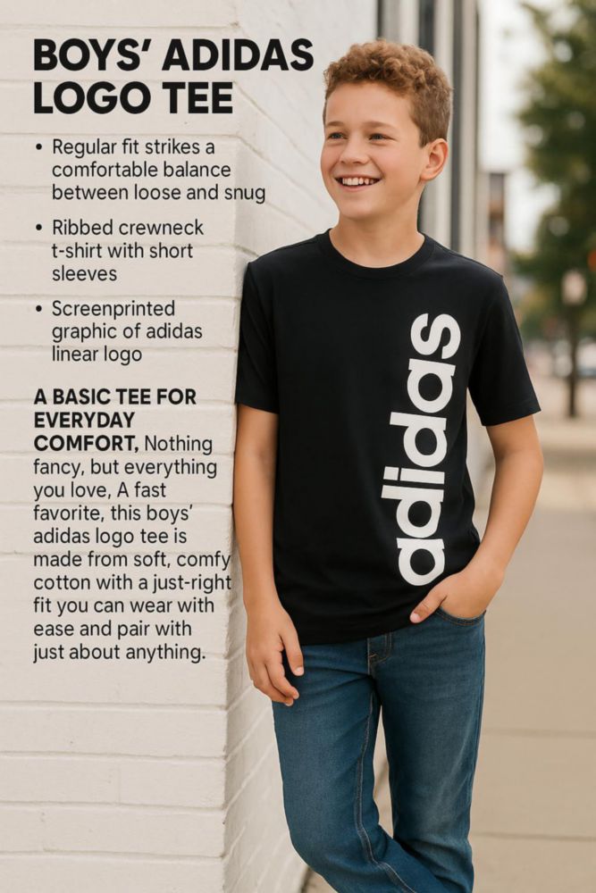Camiseta adidas Boys Core Linear para niños