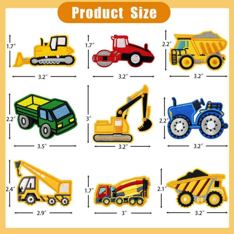 Parche Lesonwo 9 piezas Vehículos de Ingeniería