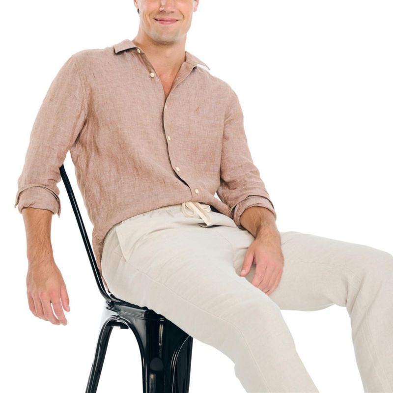 Pantalones Nautica de Lino con Cordón – Talla Grande 79 cm