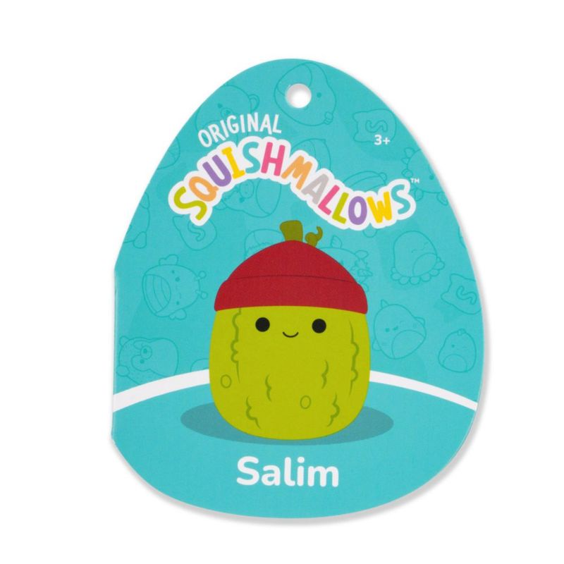 Figura de Peluche Squishmallows 13 cm Salim el Pepinillo Verde con Gorro