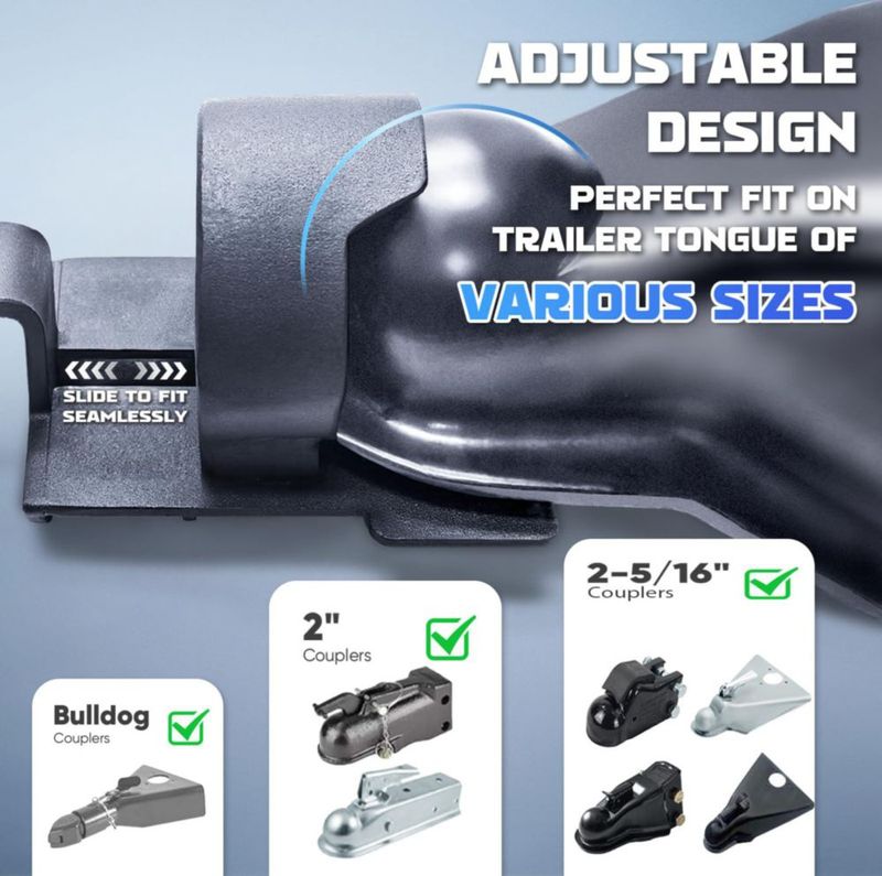 Candado para Remolque FixOasis 2-5/16" 2" Acoplador Bulldog