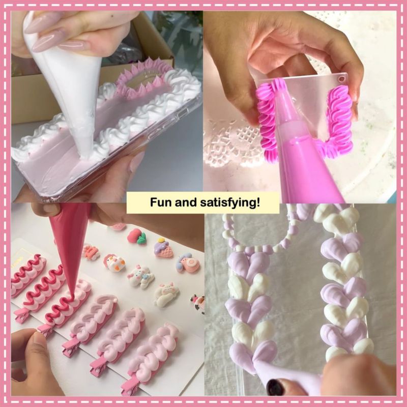 Decoden Cream - Set de 9 piezas 100 g blanco y rosa