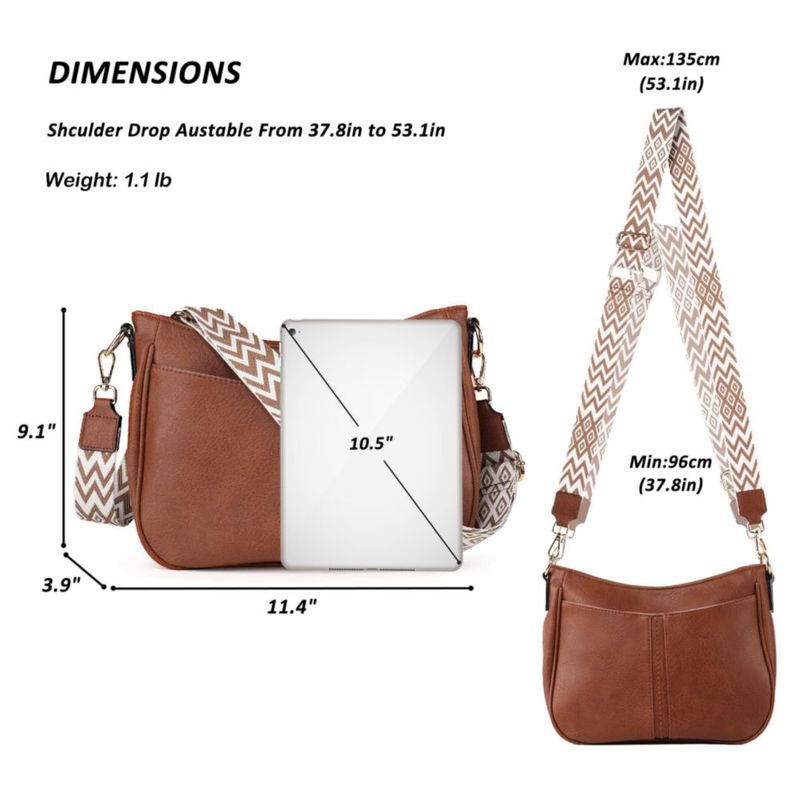 Bolso Bandolera TANTOMI de Cuero Vegano 29 × 10 × 23 cm