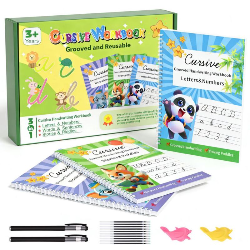 Cuaderno de Caligrafía Cursiva PEOCEFOY para Niños 8‑12 con Tinta Reutilizable
