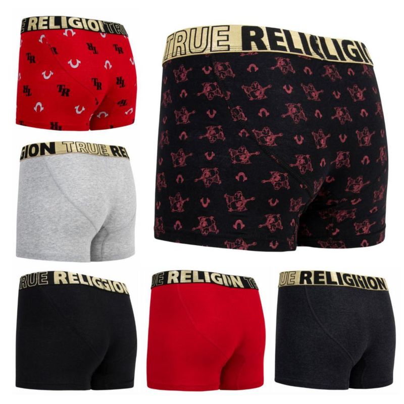 Boxer True Religion para Hombre - Pack de 6 (Rojo/Negro)