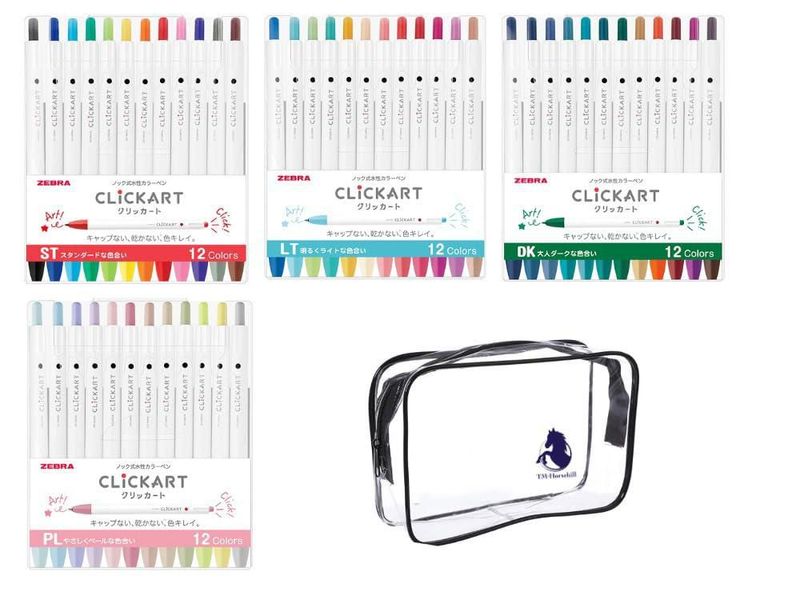 Marcadores Zebra Clickart 48 colores con estuche incluido