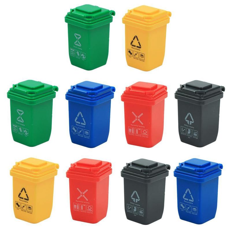 Cubo de basura miniatura SHIDXIB 10 piezas 4x3x25 cm de plástico
