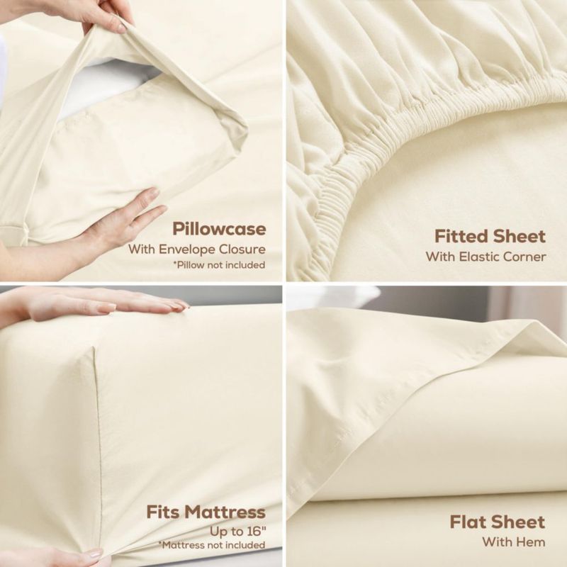 Juego de sábanas Utopia Bedding California King marfil 4 piezas