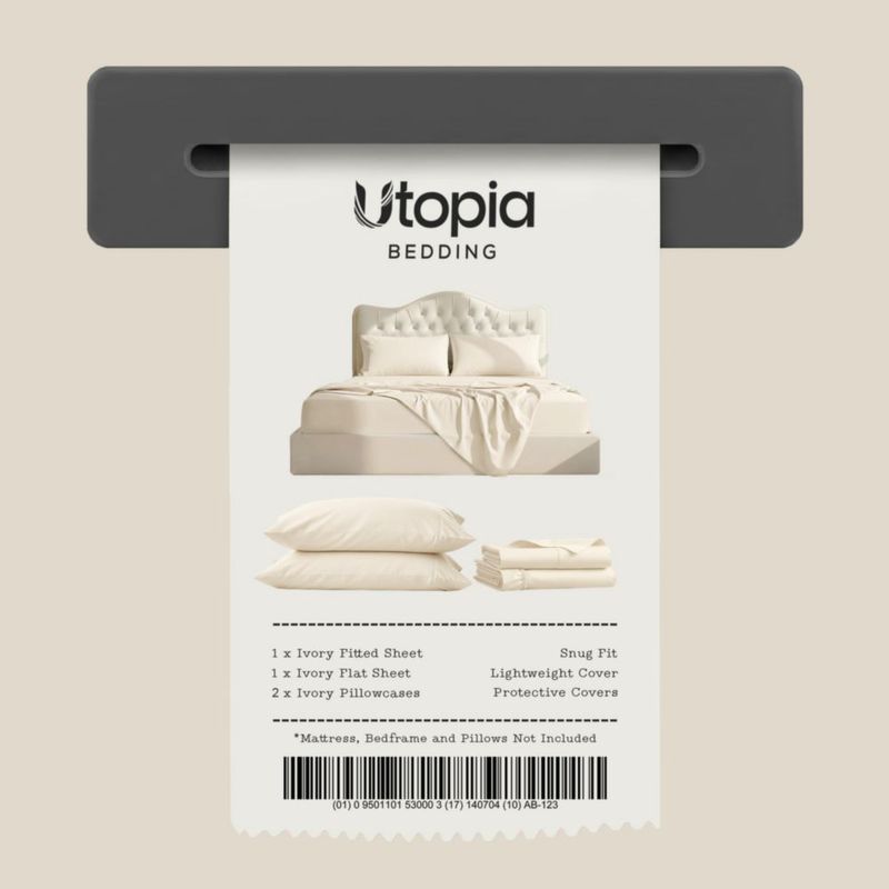 Juego de sábanas Utopia Bedding California King marfil 4 piezas