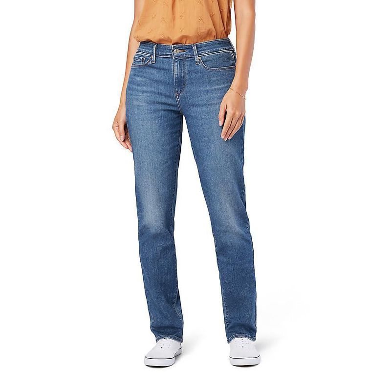 Levi Strauss Signature Gold Jeans de Mujer de Talle Medio y Corte Recto