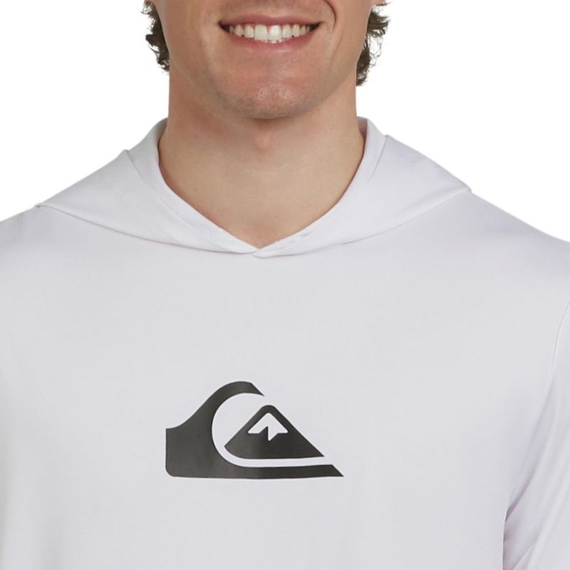 Camiseta de Protección Solar Quiksilver Talla Grande UPF 50 Blanca con Capucha