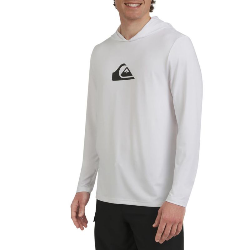 Camiseta de Protección Solar Quiksilver Talla Grande UPF 50 Blanca con Capucha