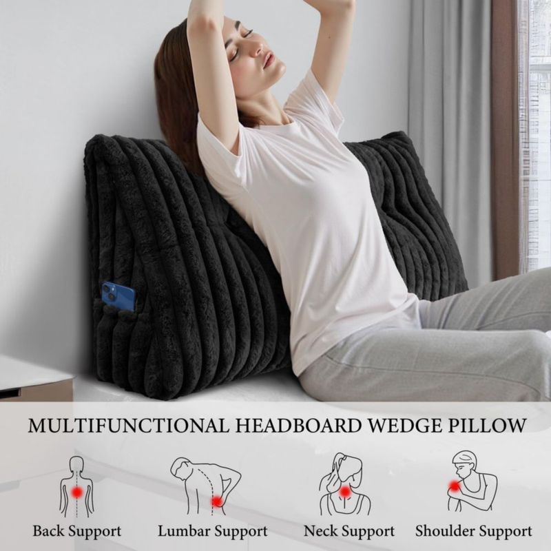 Almohada Triangular de Cuña para Cabecera Dorivalley - Negra