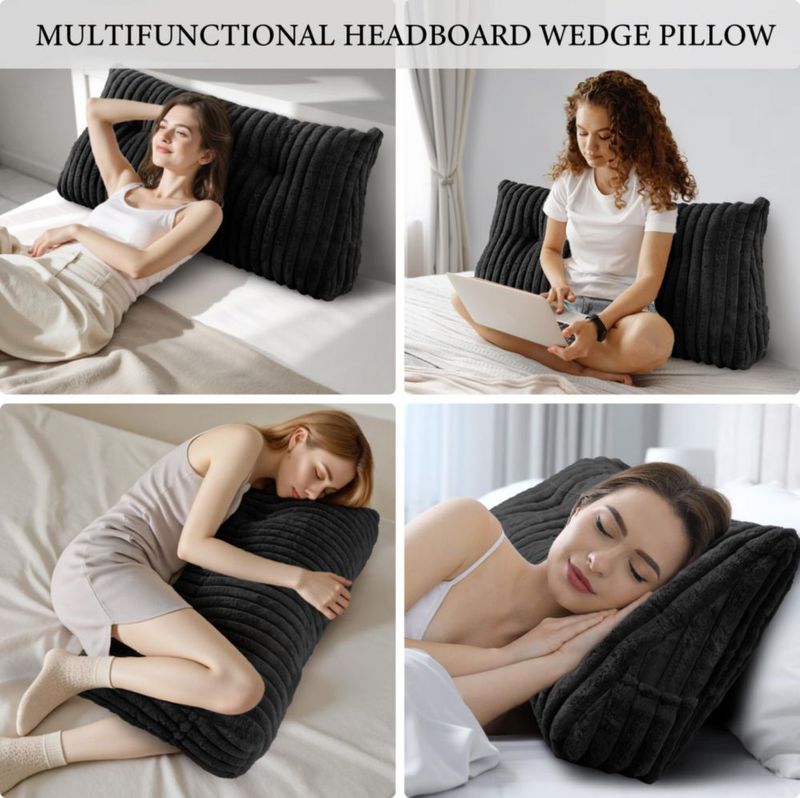 Almohada Triangular de Cuña para Cabecera Dorivalley - Negra