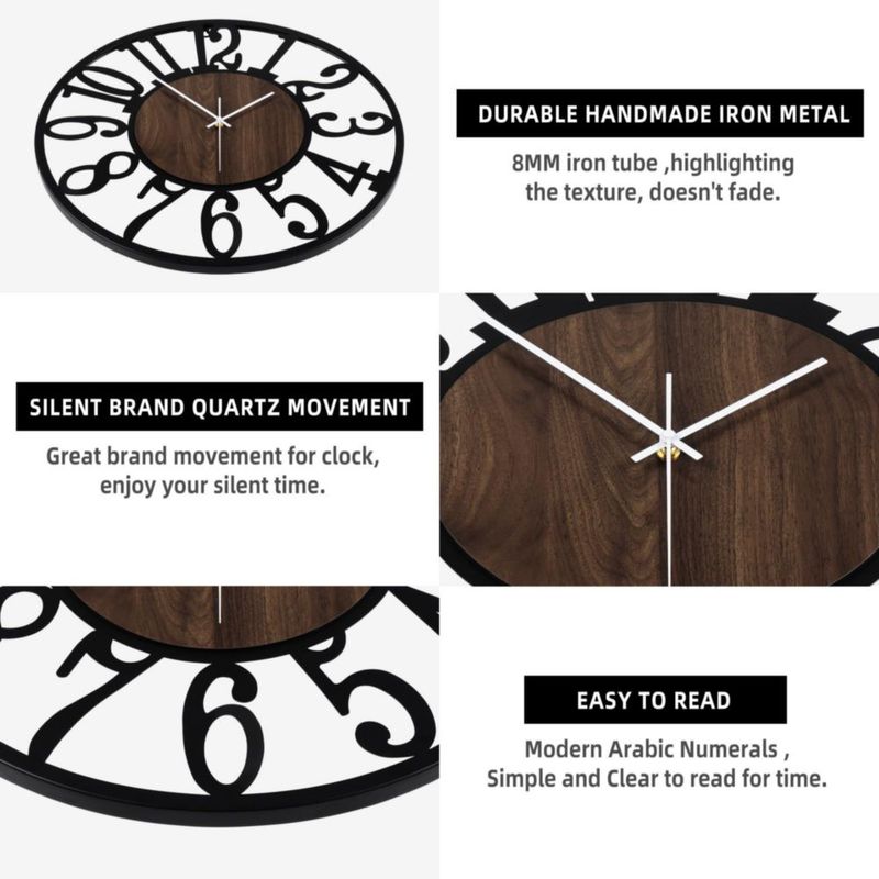 Reloj de pared LEIKE 80 cm iluminado silencioso y a batería
