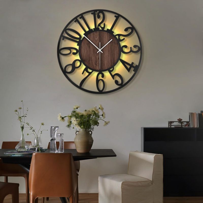 Reloj de pared LEIKE 80 cm iluminado silencioso y a batería