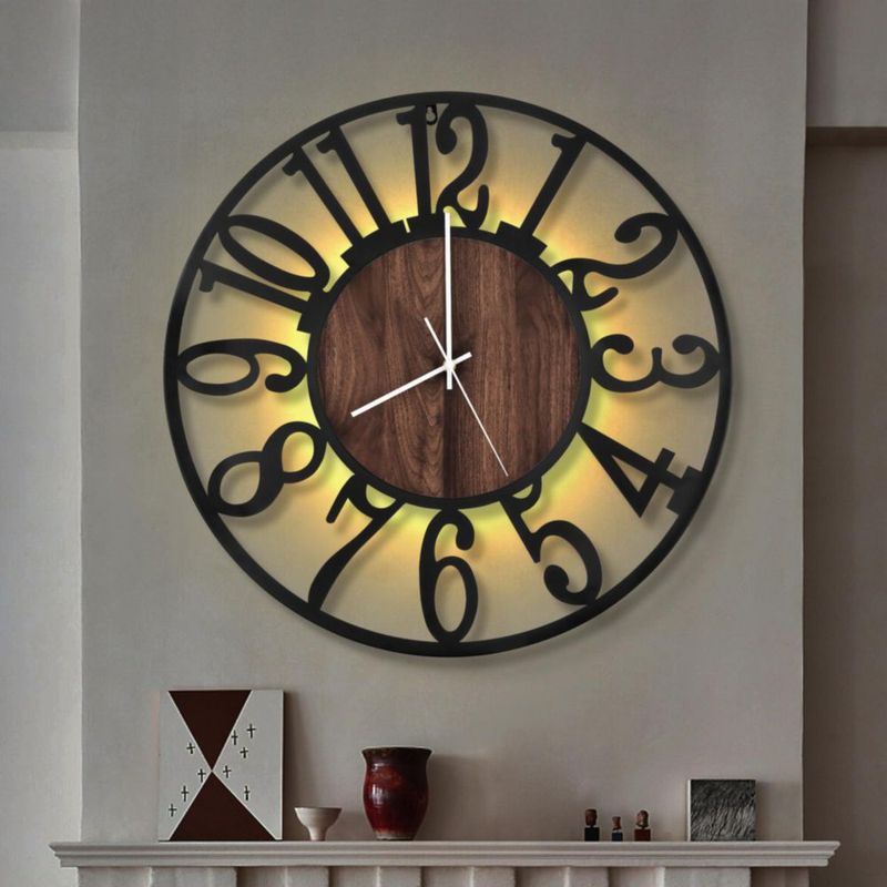 Reloj de pared LEIKE 80 cm iluminado silencioso y a batería