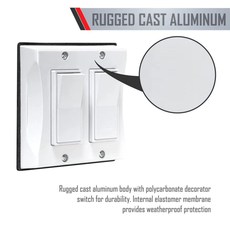 Placa de pared BELL 2 módulos blanca cubierta resistente a la intemperie