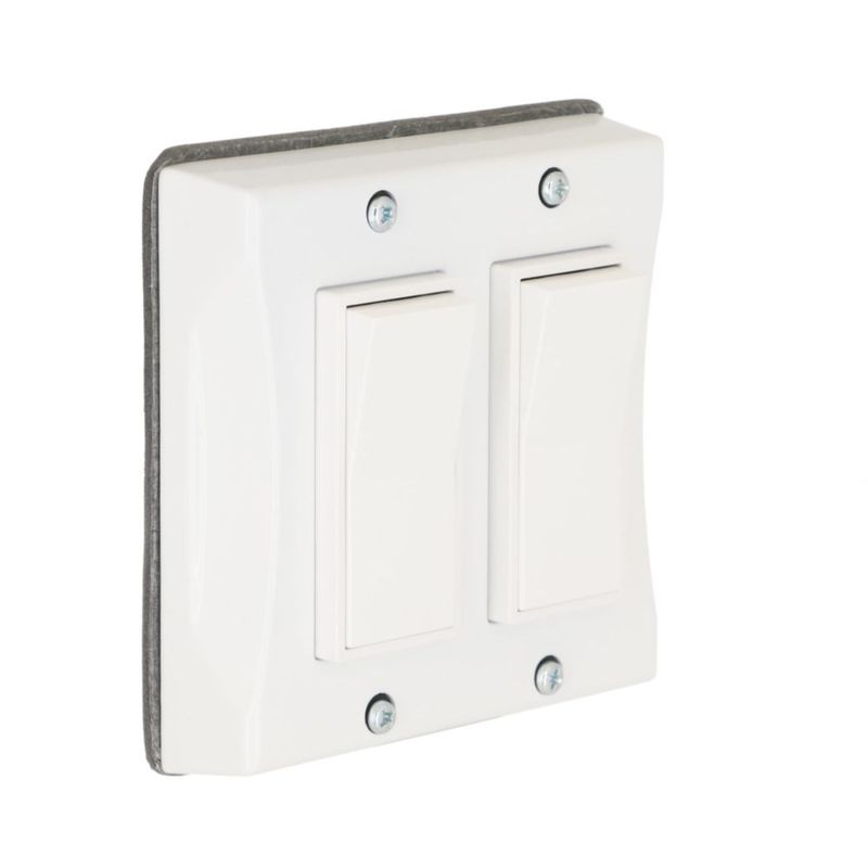 Placa de pared BELL 2 módulos blanca cubierta resistente a la intemperie
