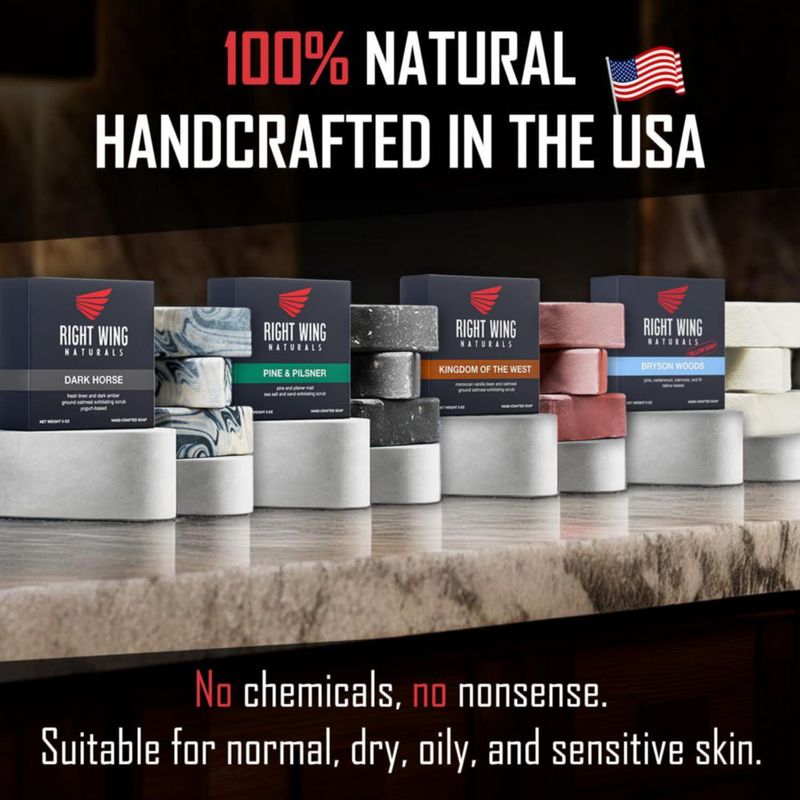 Jabón en barra Right Wing Naturals - Pack de 4 5 oz cada una