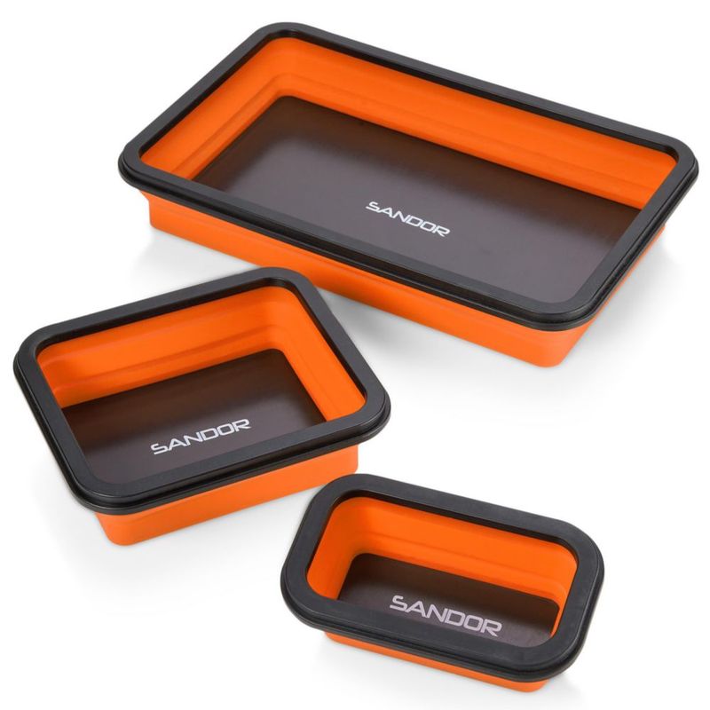 Bandeja de Piezas SANDOR Plegable Magnética de 3 Tamaños Naranja