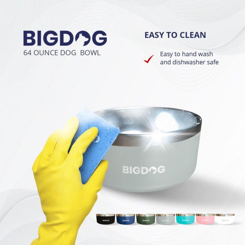 Tazón grande para perros BIGDOG 3 L acero inoxidable anti-derrame negro