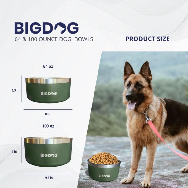 Tazón grande para perros BIGDOG 3 L acero inoxidable anti-derrame negro